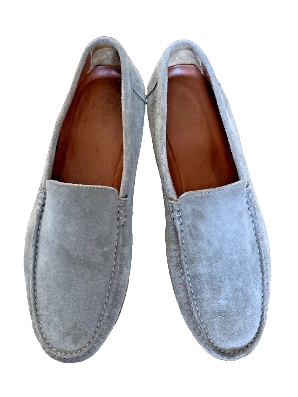 Wolf & Shepherd Gunner Sz 9 US Stone Tan Suede Loafer Driving Shoes